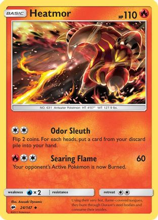 Heatmor (24/147) Reverse Holofoil [SM: Burning Shadows] Pokemon Single Pokémon