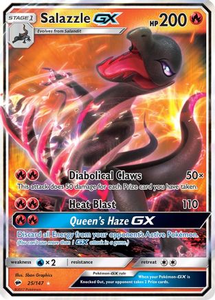 Salazzle GX (25/147) Holofoil [SM: Burning Shadows] Pokemon Single Pokémon