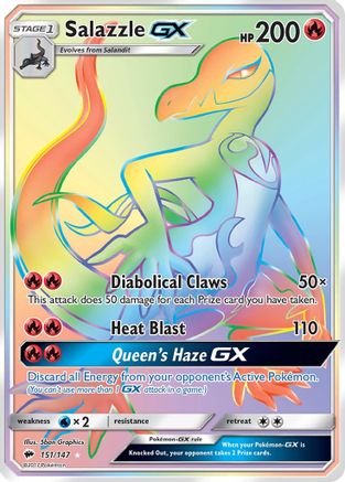 Salazzle GX (Secret) (/147) Holofoil [SM: Burning Shadows] Pokemon Single Pokémon