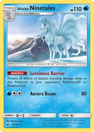 Alolan Ninetales (28/147) Reverse Holofoil [SM: Burning Shadows] Pokemon Single Pokémon