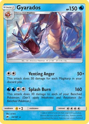 Gyarados (33/147) Holofoil [SM: Burning Shadows] Pokemon Single Pokémon