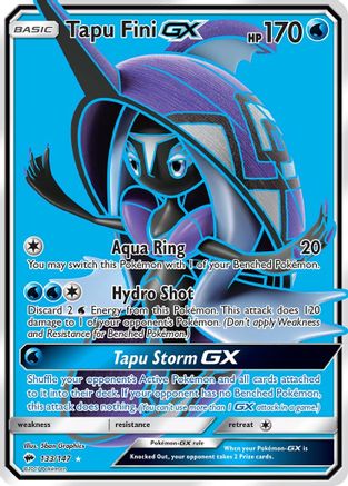 Tapu Fini GX (Full Art) (/147) Holofoil [SM: Burning Shadows] Pokemon Single Pokémon
