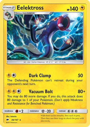 Eelektross (/147) Reverse Holofoil [SM: Burning Shadows] Pokemon Single Pokémon