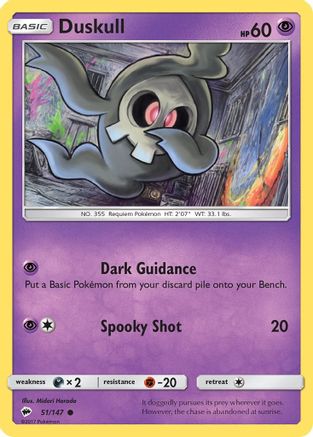 Duskull (51/147) Reverse Holofoil [SM: Burning Shadows] Pokemon Single Pokémon