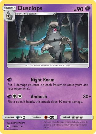 Dusclops (52/147) [SM: Burning Shadows] Pokemon Single Pokémon