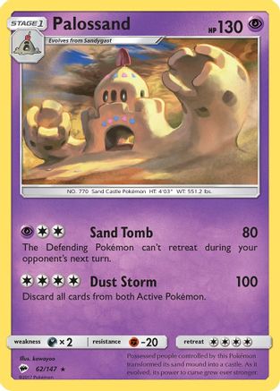 Palossand (62/147) Reverse Holofoil [SM: Burning Shadows] Pokemon Single Pokémon