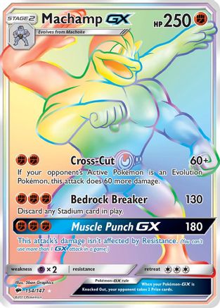 Machamp GX (Secret) (/147) Holofoil [SM: Burning Shadows] Pokemon Single Pokémon