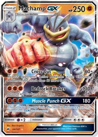 Machamp GX (64/147) Holofoil [SM: Burning Shadows] Pokemon Single Pokémon