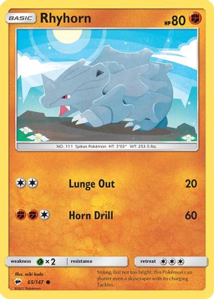 Rhyhorn (65/147) [SM: Burning Shadows] Pokemon Single Pokémon