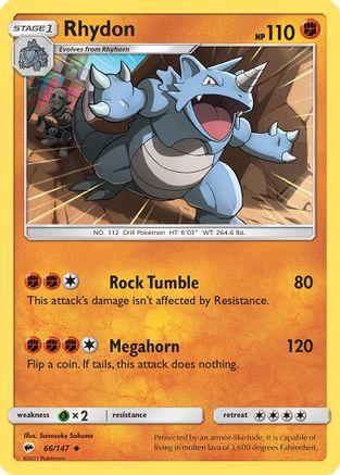 Rhydon (66/147) [SM: Burning Shadows] Pokemon Single Pokémon