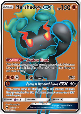 Marshadow GX (Full Art) (137/147) Holofoil [SM: Burning Shadows] Pokemon Single Pokémon