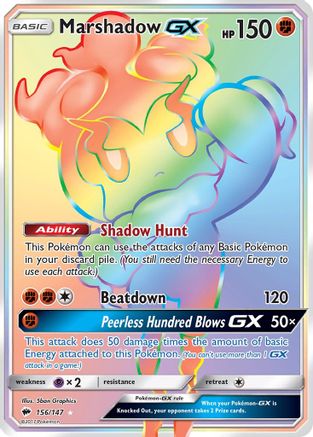 Marshadow GX (Secret) (/147) Holofoil [SM: Burning Shadows] Pokemon Single Pokémon