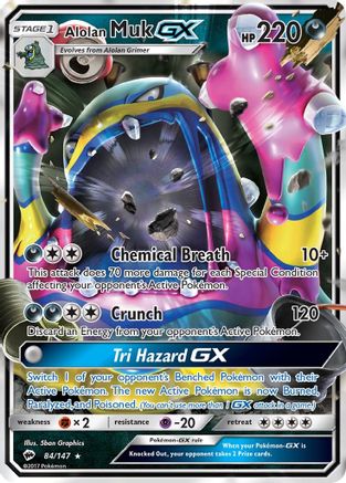 Alolan Muk GX (84/147) Holofoil [SM: Burning Shadows] Pokemon Single Pokémon