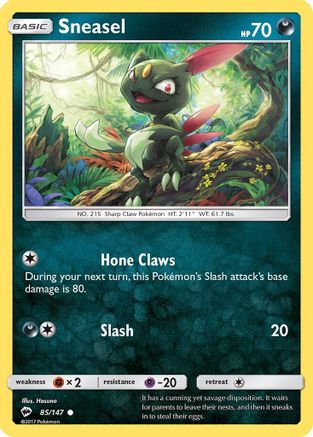Sneasel (85/147) Reverse Holofoil [SM: Burning Shadows] Pokemon Single Pokémon