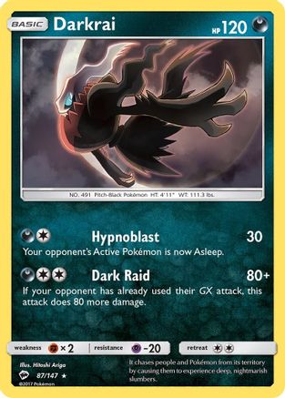 Darkrai (87/147) Reverse Holofoil [SM: Burning Shadows] Pokemon Single Pokémon