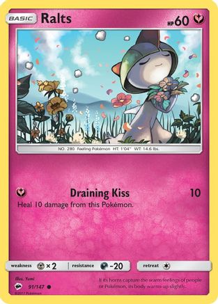 Ralts (91/147) Reverse Holofoil [SM: Burning Shadows] Pokemon Single Pokémon