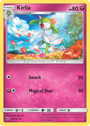 Kirlia (92/147) Reverse Holofoil [SM: Burning Shadows] Pokemon Single Pokémon