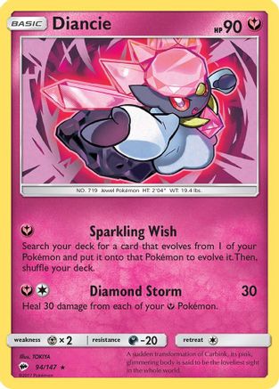 Diancie (94/147) Holofoil [SM: Burning Shadows] Pokemon Single Pokémon
