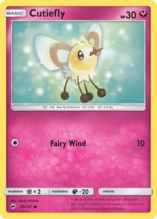 Cutiefly (95/147) Reverse Holofoil [SM: Burning Shadows] Pokemon Single Pokémon