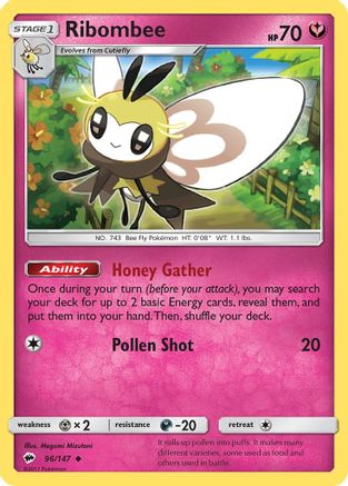 Ribombee (96/147) Reverse Holofoil [SM: Burning Shadows] Pokemon Single Pokémon