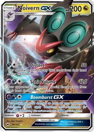 Noivern GX (99/147) Holofoil [SM: Burning Shadows] Pokemon Single Pokémon