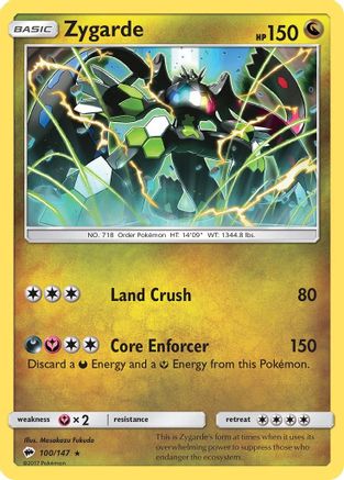 Zygarde (100/147) Holofoil [SM: Burning Shadows] Pokemon Single Pokémon