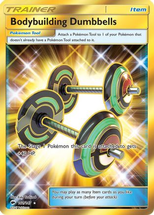 Bodybuilding Dumbbells (Secret) (/147) Holofoil [SM: Burning Shadows] Pokemon Single Pokémon