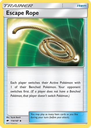 Escape Rope (114/147) Reverse Holofoil [SM: Burning Shadows] Pokemon Single Pokémon