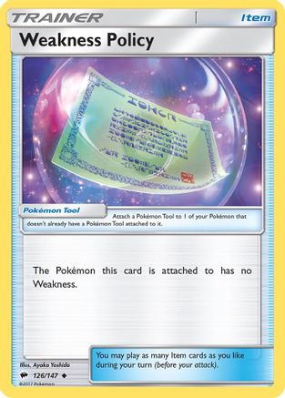 Weakness Policy (126/147) Reverse Holofoil [SM: Burning Shadows] Pokemon Single Pokémon