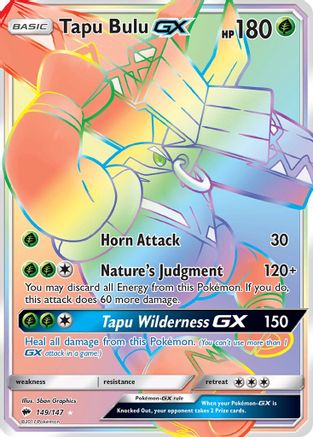 Tapu Bulu GX (Secret) (/147) Holofoil [SM: Burning Shadows] Pokemon Single Pokémon