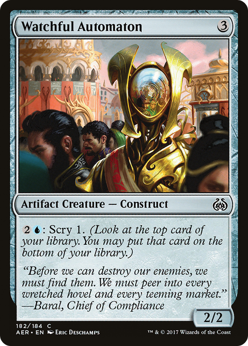 Watchful Automaton (AER-182) [Aether Revolt] Foil MTG Single Wizards of the Coast