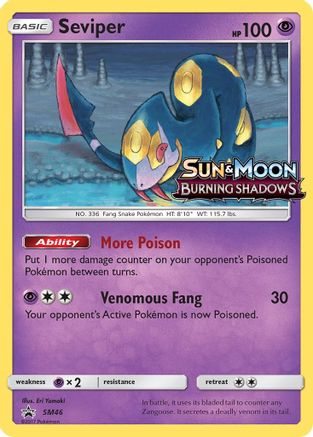 Seviper - SM46 (Prerelease) (/248) Holofoil [SM: Black Star Promos] Pokemon Single Pokémon