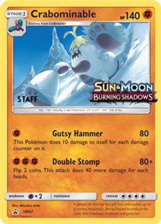 Crabominable - SM47 (Prerelease) [Staff] () Holofoil [SM: Black Star Promos] Pokemon Single Pokémon