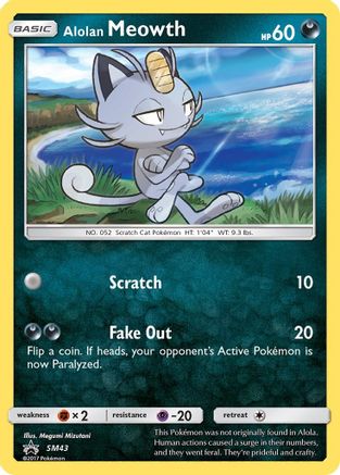 Alolan Meowth - SM43 (SM43/248) - [SM: Black Star Promos] Holofoil Pokemon Single Pokémon