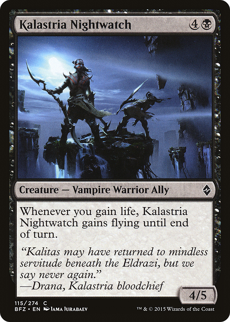 Kalastria Nightwatch (BFZ-115) [Battle for Zendikar] Foil MTG Single Wizards of the Coast