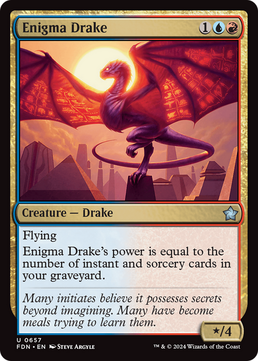 Enigma Drake (FDN-657) [Foundations] MTG Single Wizards of the Coast