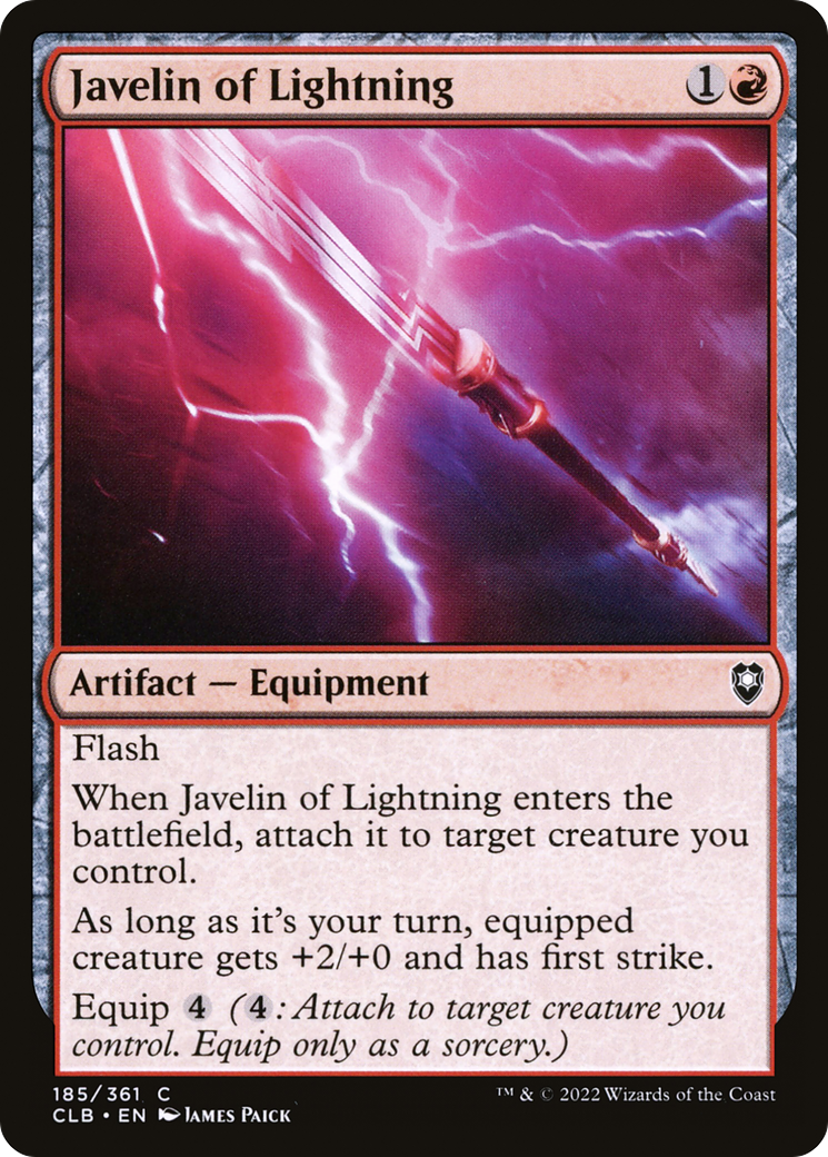 Javelin of Lightning (CLB-185) [Commander Legends: Battle for Baldur's Gate] MTG Single Wizards of the Coast