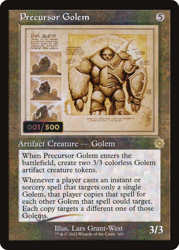 Precursor Golem (Schematic) (Serial Numbered) (BRR-105) [The Brothers' War Retro Artifacts] Foil MTG Single Wizards of the Coast