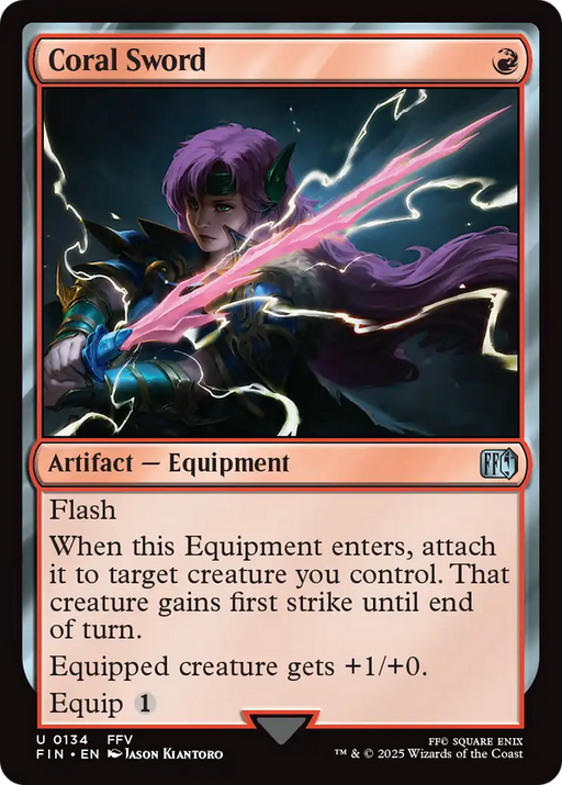 Coral Sword (FIN-134) [FINAL FANTASY] Foil MTG Single Wizards of the Coast