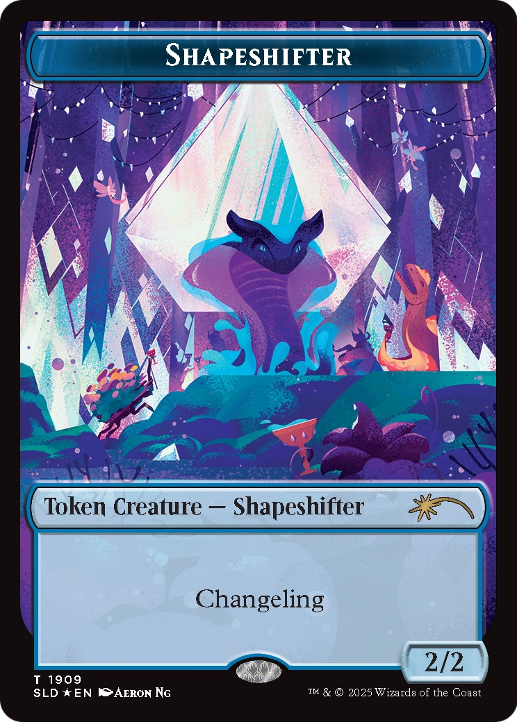 Shapeshifter Token (1909) (Double Rainbow Foil) (SLD-1909) [Secret Lair] Drop Foil MTG Single Wizards of the Coast