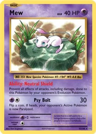 Mew 53/108 (XY Evolutions) [Misc: Deck Exclusives] Pokemon Single Pokémon