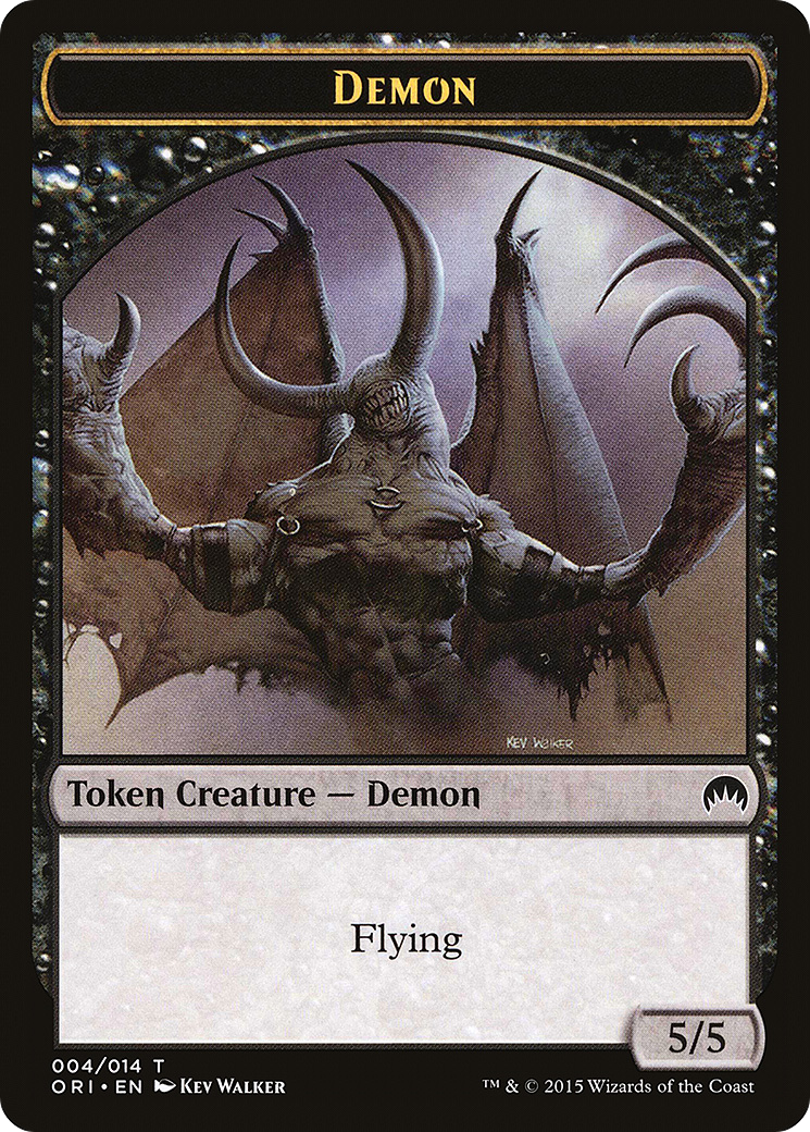 Demon Token (ORI-004) [Tokens] Magic Origins Tokens MTG Single Wizards of the Coast
