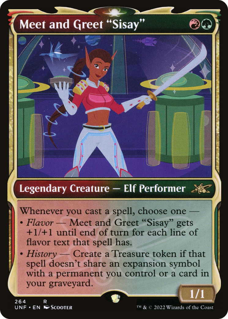 Meet and Greet "Sisay" (UNF-264) [Unfinity] (Showcase) Foil MTG Single Wizards of the Coast