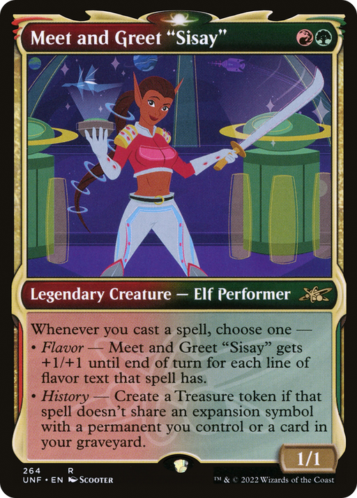 Meet and Greet "Sisay" (UNF-264) [Unfinity] (Showcase) Foil MTG Single Wizards of the Coast