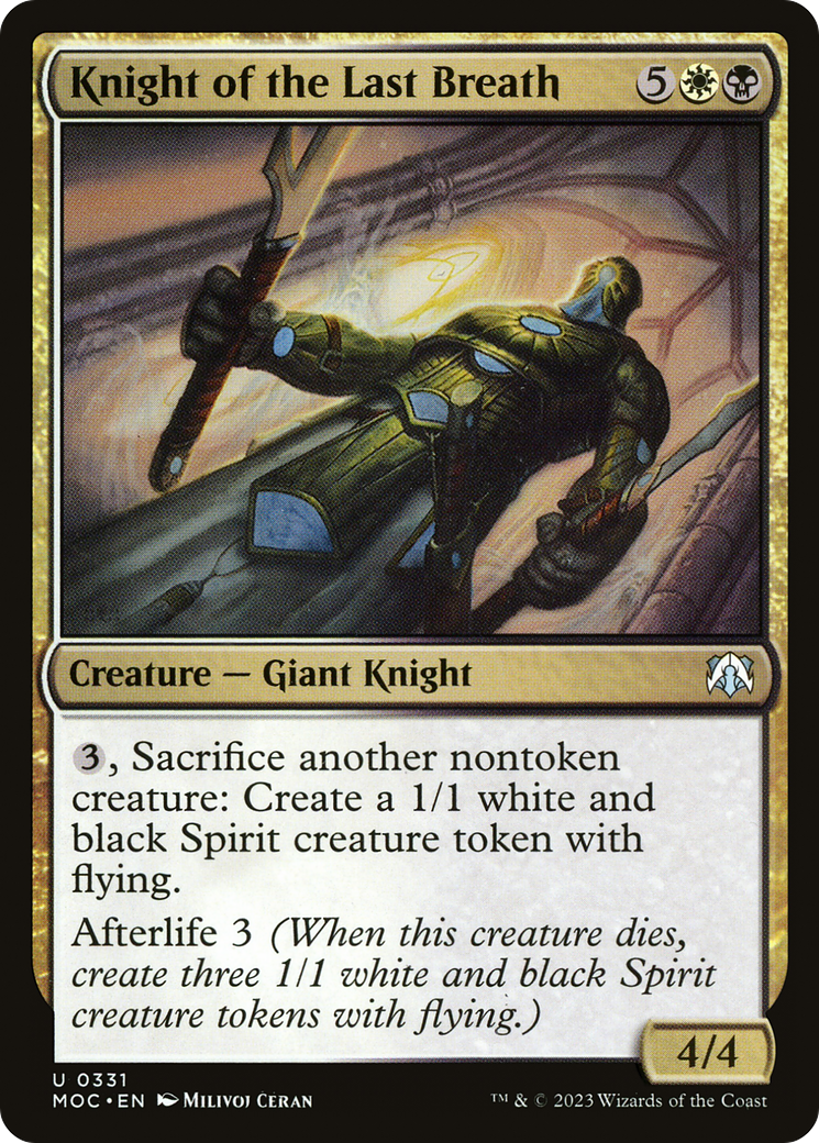 Knight of the Last Breath (MOC-331) [March of the Machine Commander] MTG Single Wizards of the Coast