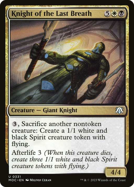 Knight of the Last Breath (MOC-331) [March of the Machine Commander] MTG Single Wizards of the Coast