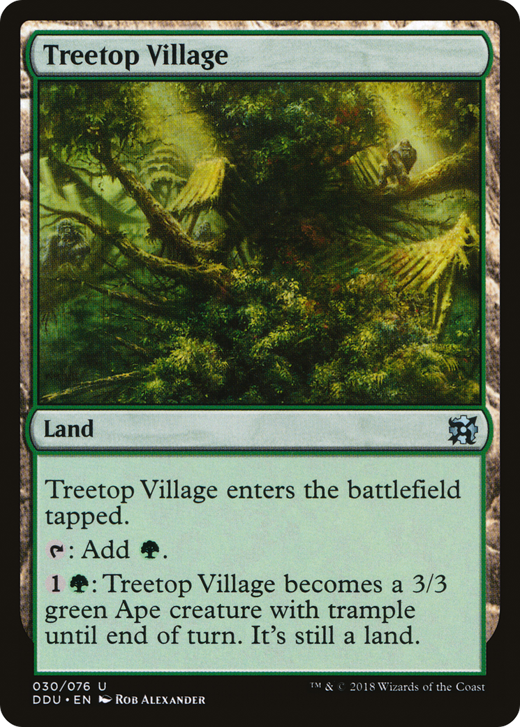 Treetop Village (DDU-030) [Misc] Duel Decks: Elves vs. Inventors MTG Single Wizards of the Coast