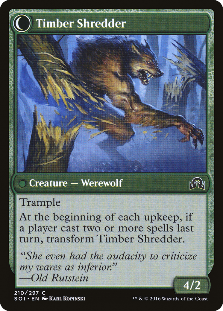 Hinterland Logger (SOI-210) [Shadows over Innistrad] Foil MTG Single Wizards of the Coast