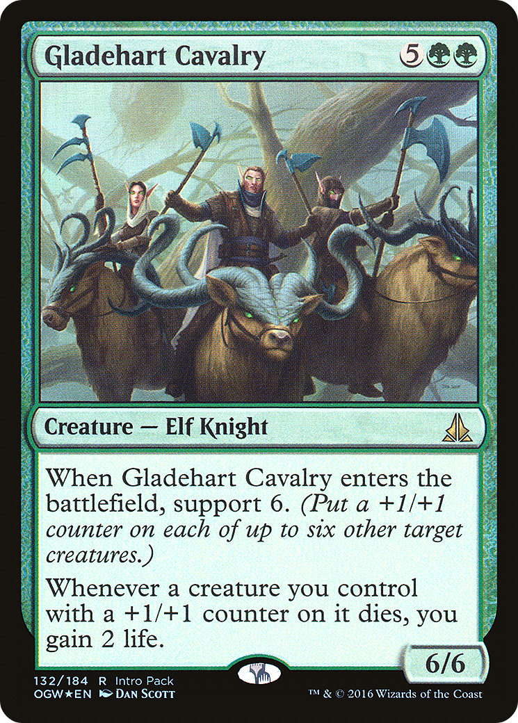 Gladehart Cavalry (UMP-132) [Oath of the Gatewatch Promos] Foil MTG Single Wizards of the Coast