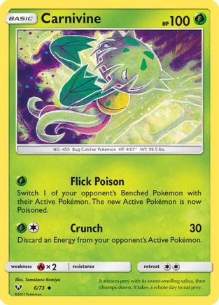 Carnivine (6/73) Reverse Holofoil [SM: Shining Legends] Pokemon Single Pokémon
